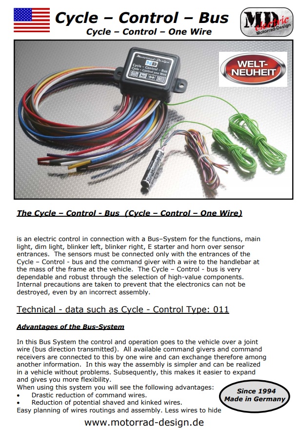 Mini Lastrelais, Motorrad Design, Leitersicherung, MD Cycle Control Box